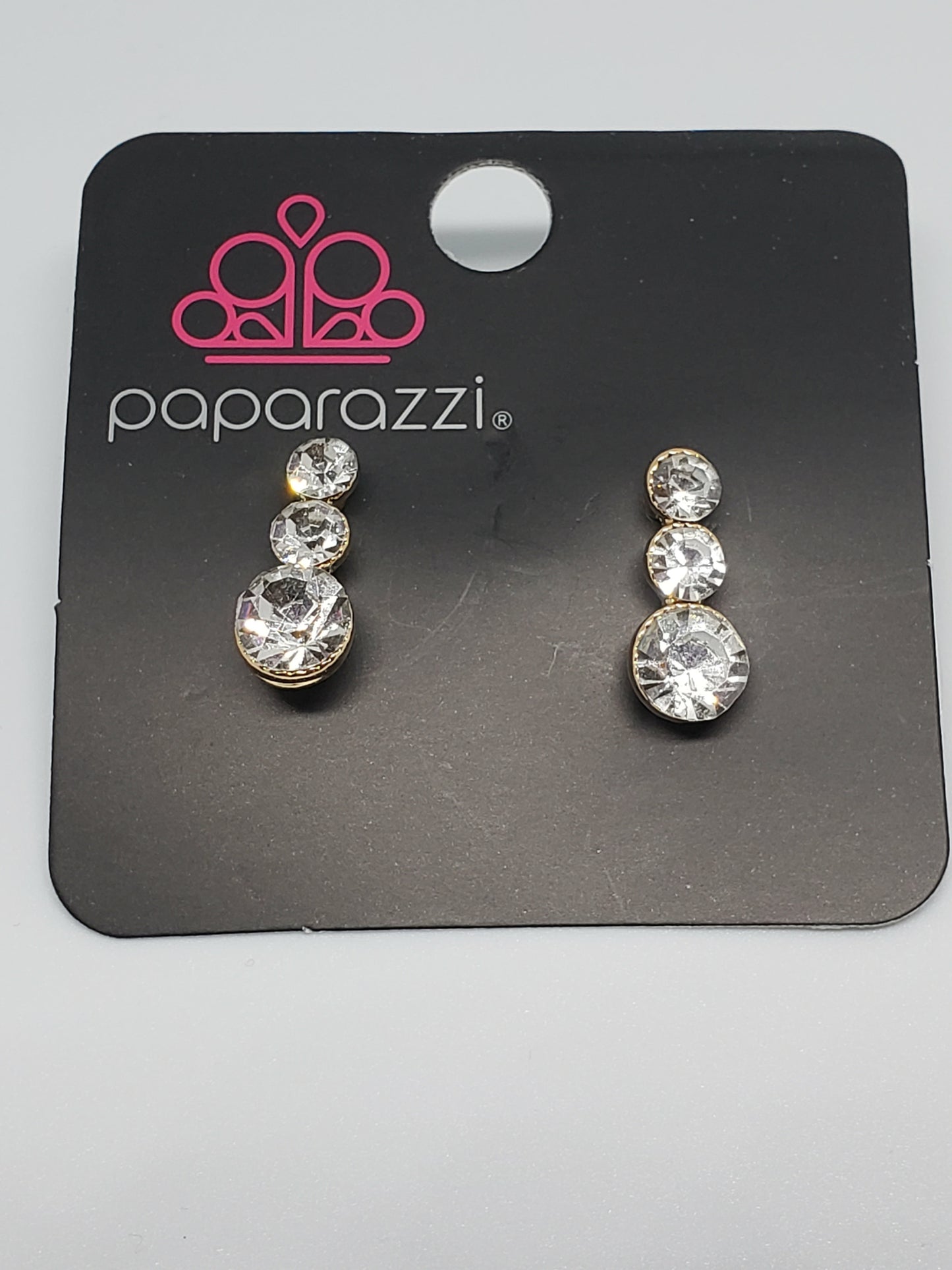 Starlet Shimmer - 3 Drop White/Gold Earrings SS#3335 Lil Divas/Women