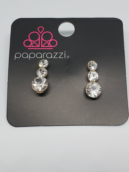 Starlet Shimmer - 3 Drop White/Gold Earrings SS#3335 Lil Divas/Women