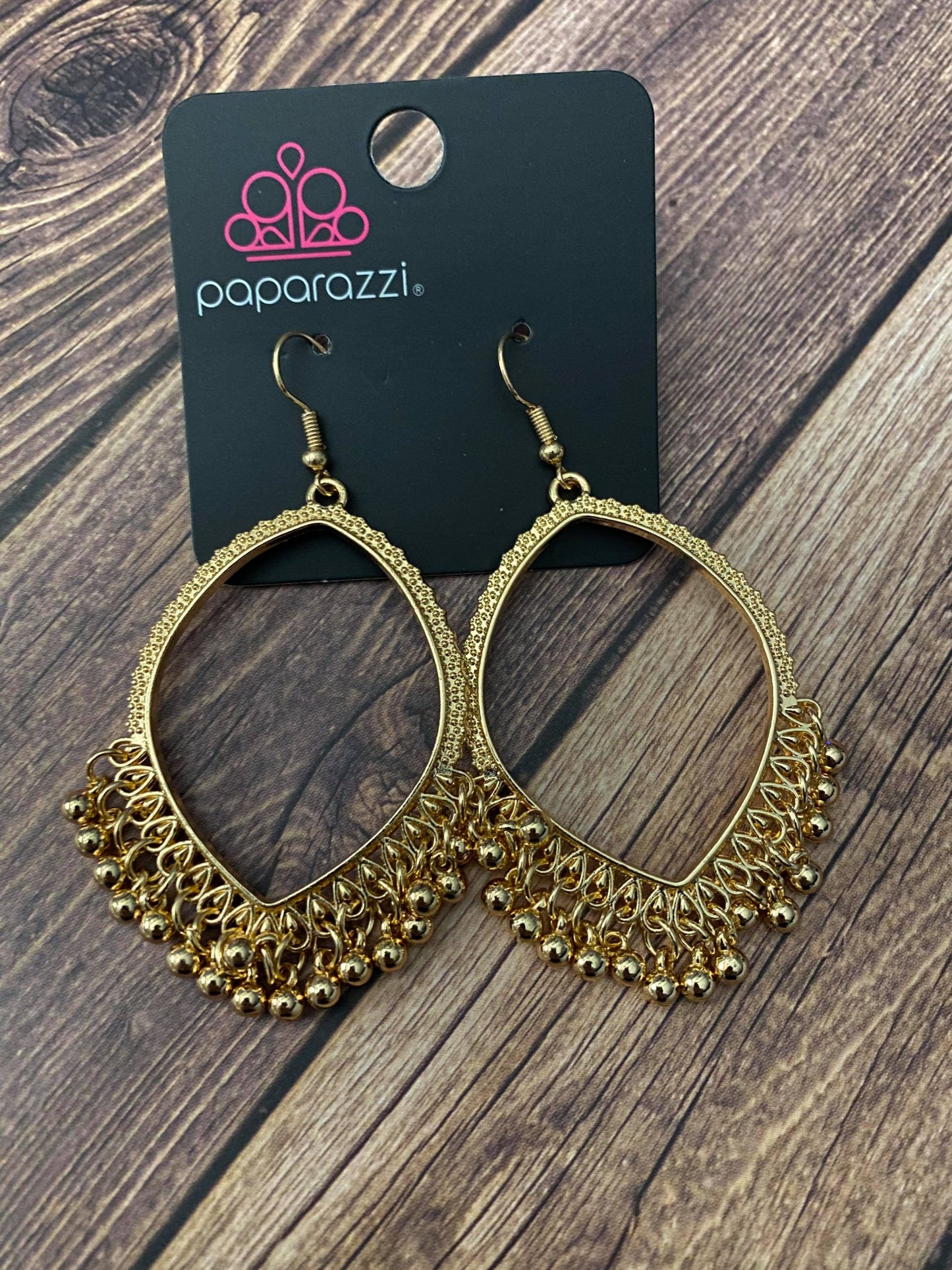 Heirloom Harmony - Oversized Gold Vintage Studded Fringe Earrings E#5421