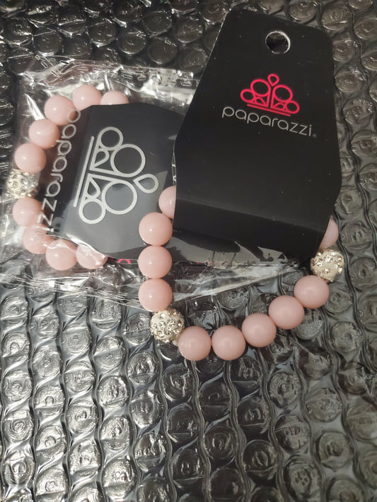 Starlet Shimmer - Light Pink Encrusted Ball Bracelet SS#116 Lil Divas