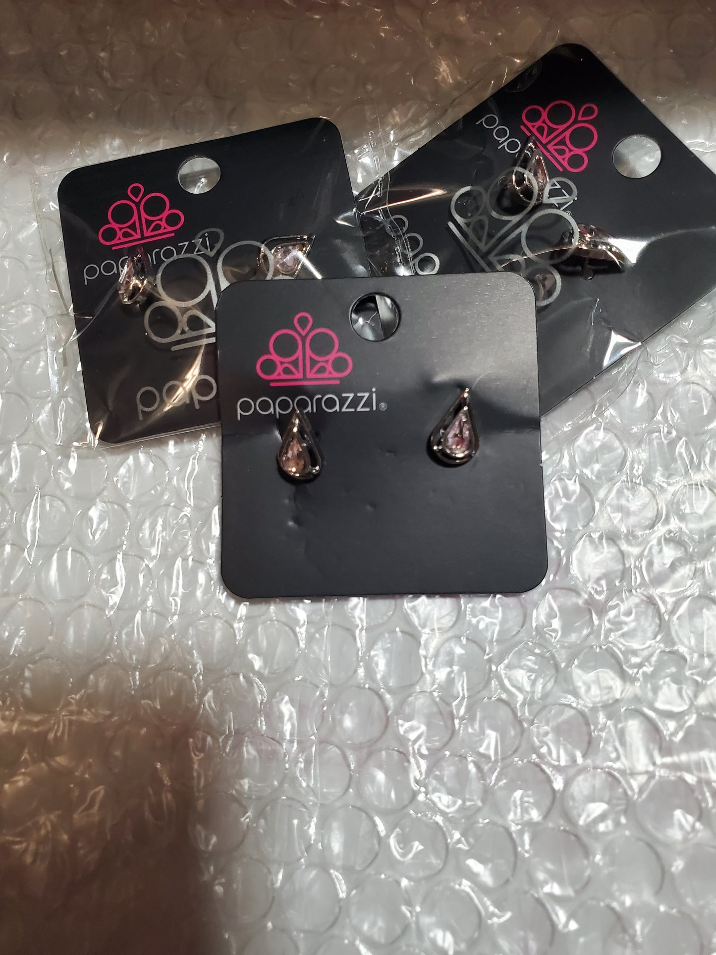Starlet Shimmer - Light Pink Teardrop Gem Earrings SS#156 Lil Divas Or Women