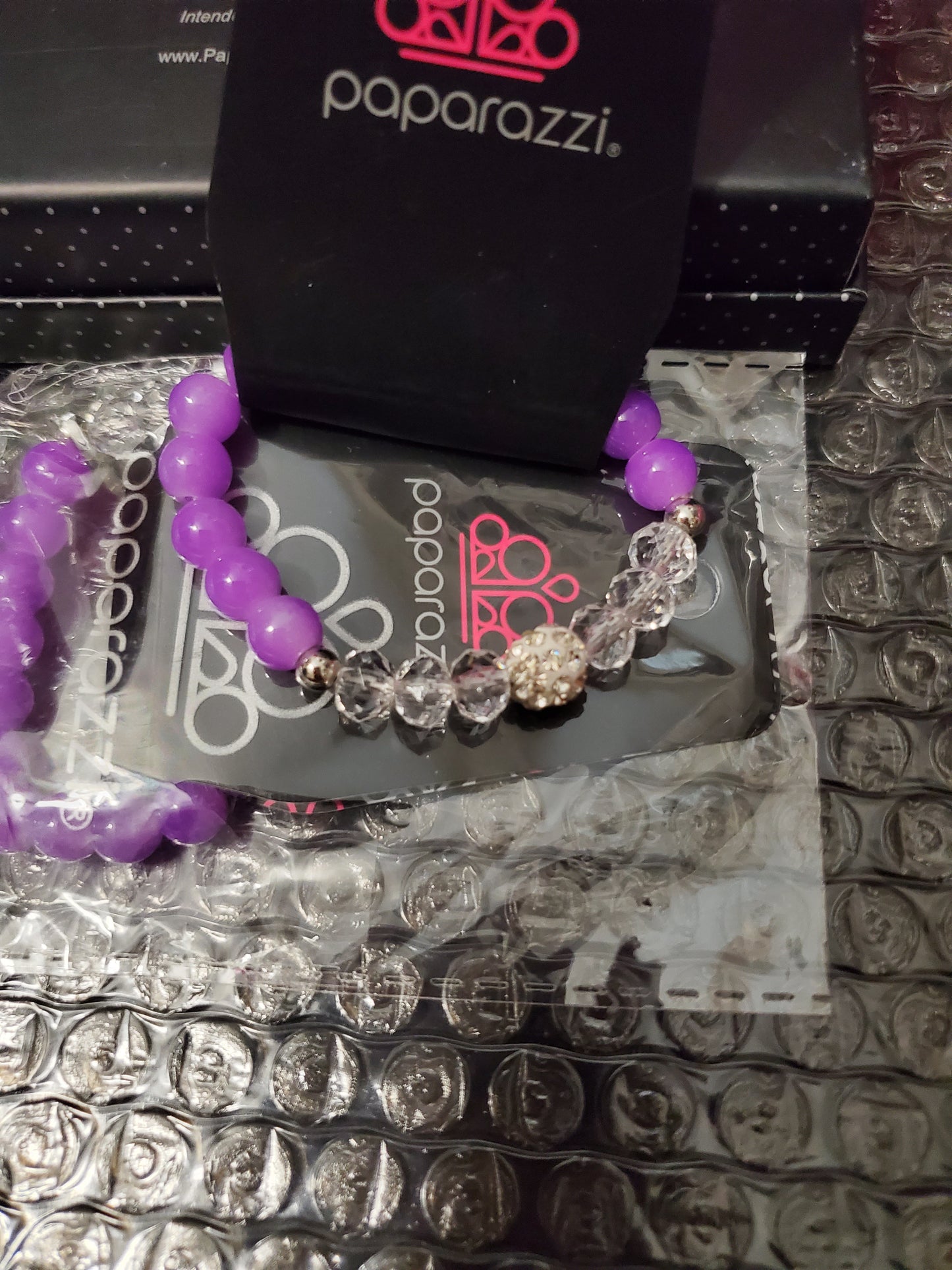 Starlet Shimmer - Purple Marble Encrusted Crystal Bracelet SS#104 Lil Divas