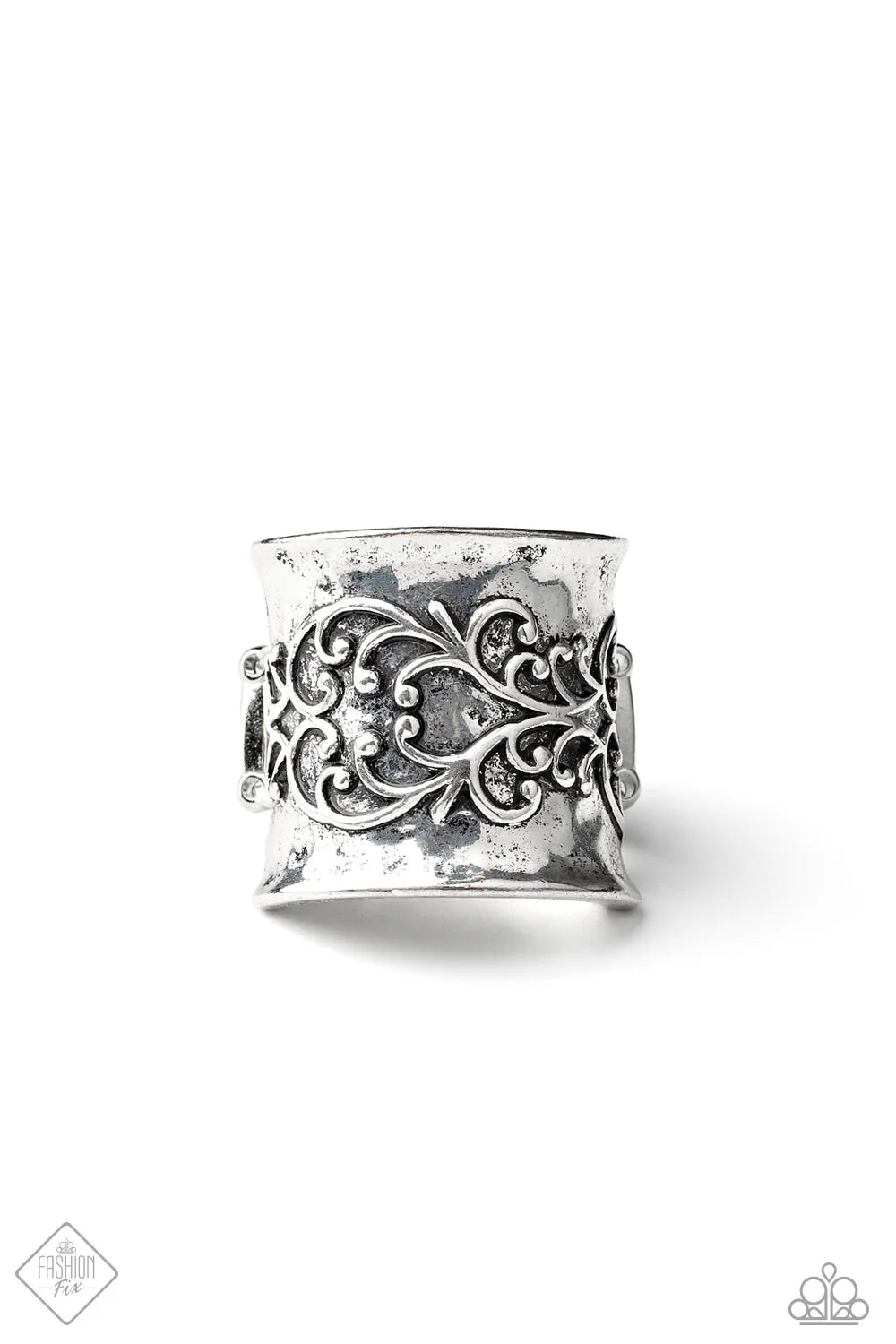 Me, Myself, and IVY - Oversized Silver Antiqued 3D Vine Filigree Branches Ring R#7246