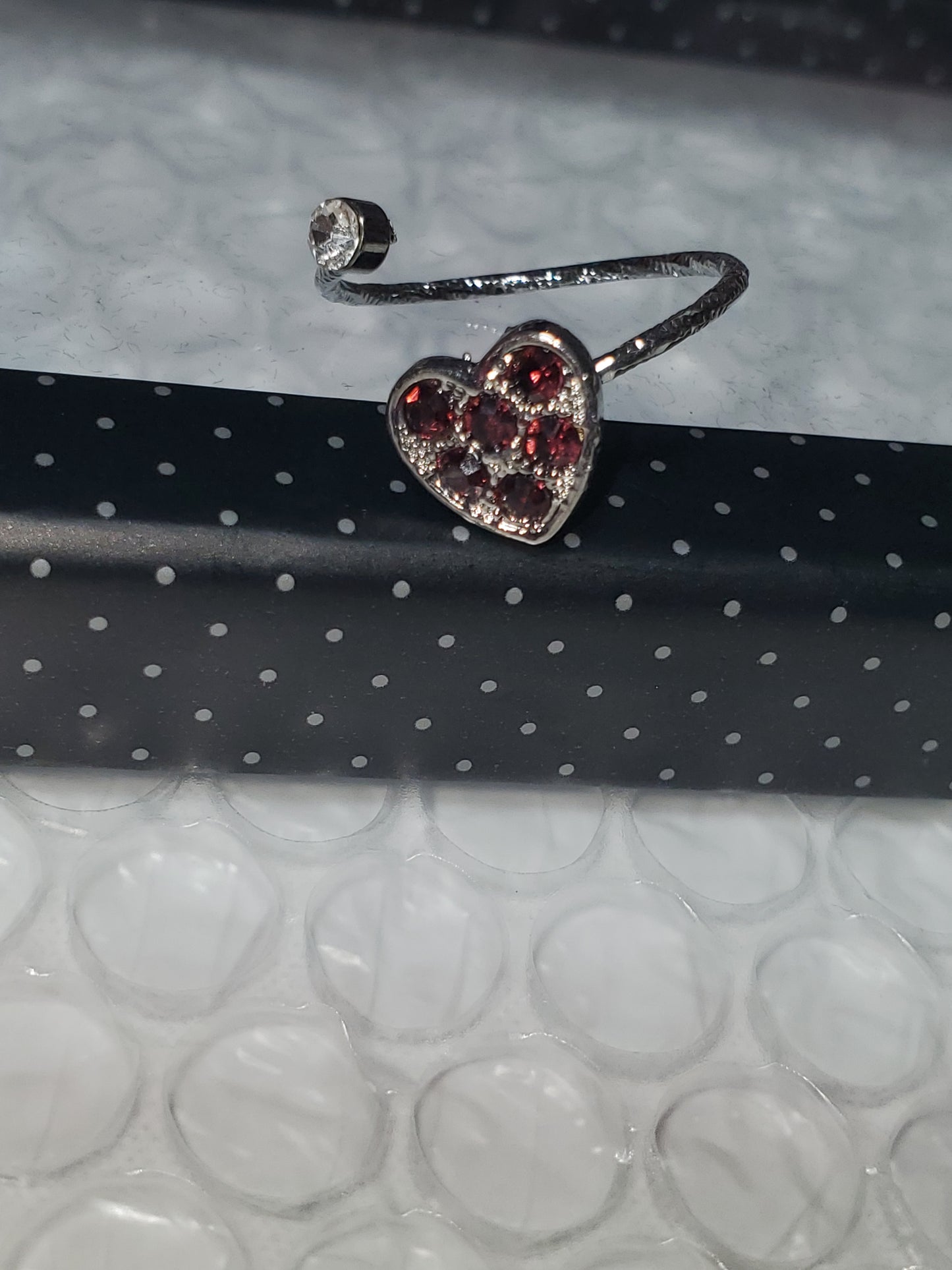 Starlet Shimmer - Purple Heart Snake Curve Encrusted Ring SS#132 Lil Divas