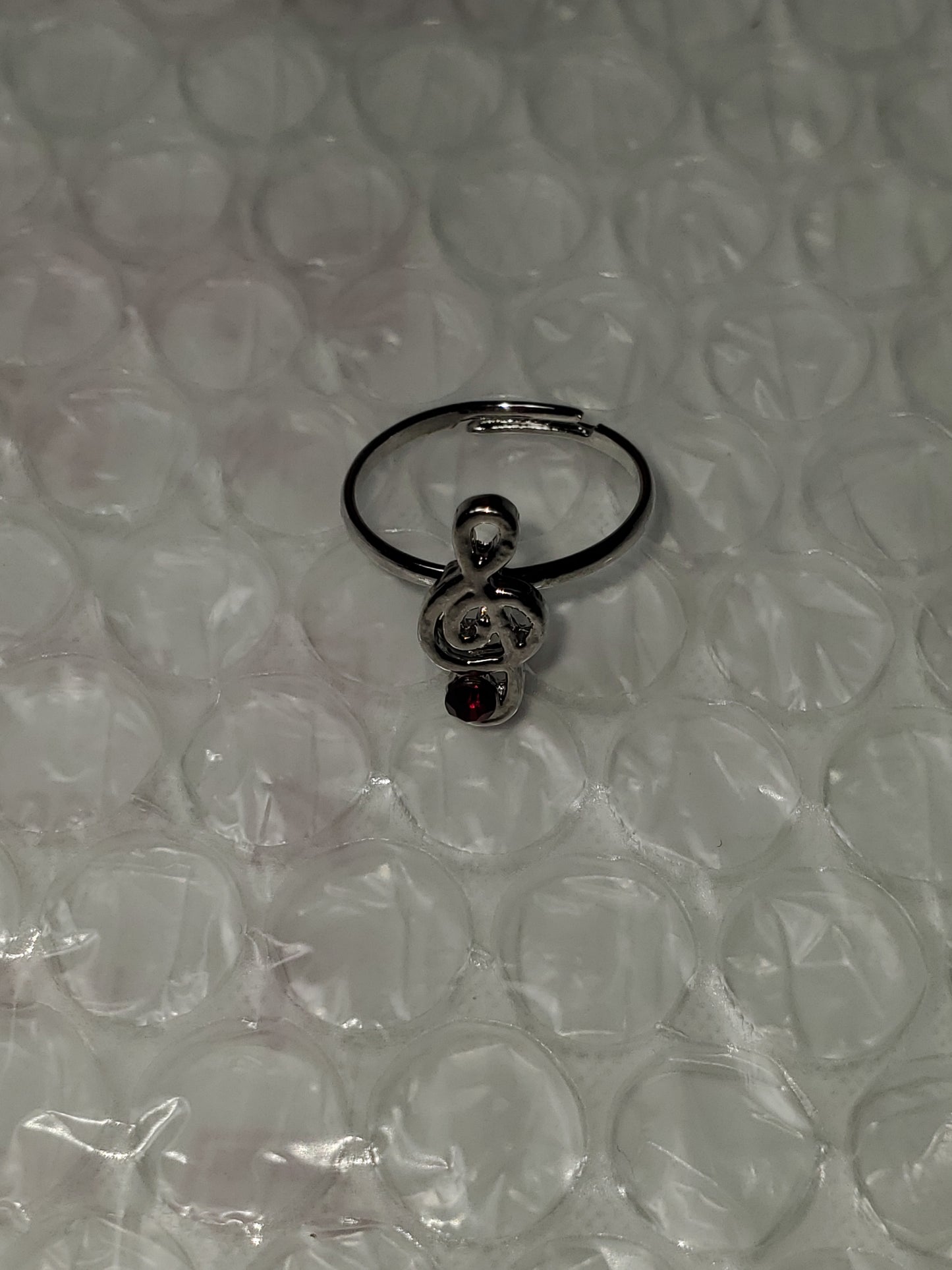 Starlet Shimmer - Red 3D MUSIC Treble Clef Encrusted Rings SS#120 Lil Divas