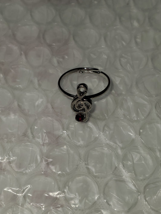 Starlet Shimmer - Red 3D MUSIC Treble Clef Encrusted Rings SS#120 Lil Divas