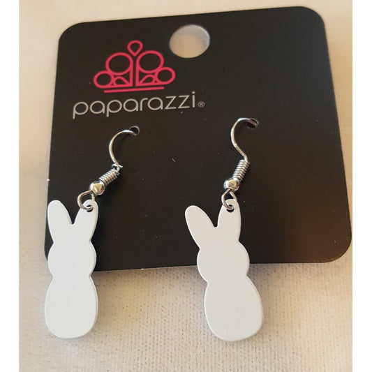 Starlet Shimmer - White Easter Bunny Cut Out Earrings SS#3341 Lil Divas & Women