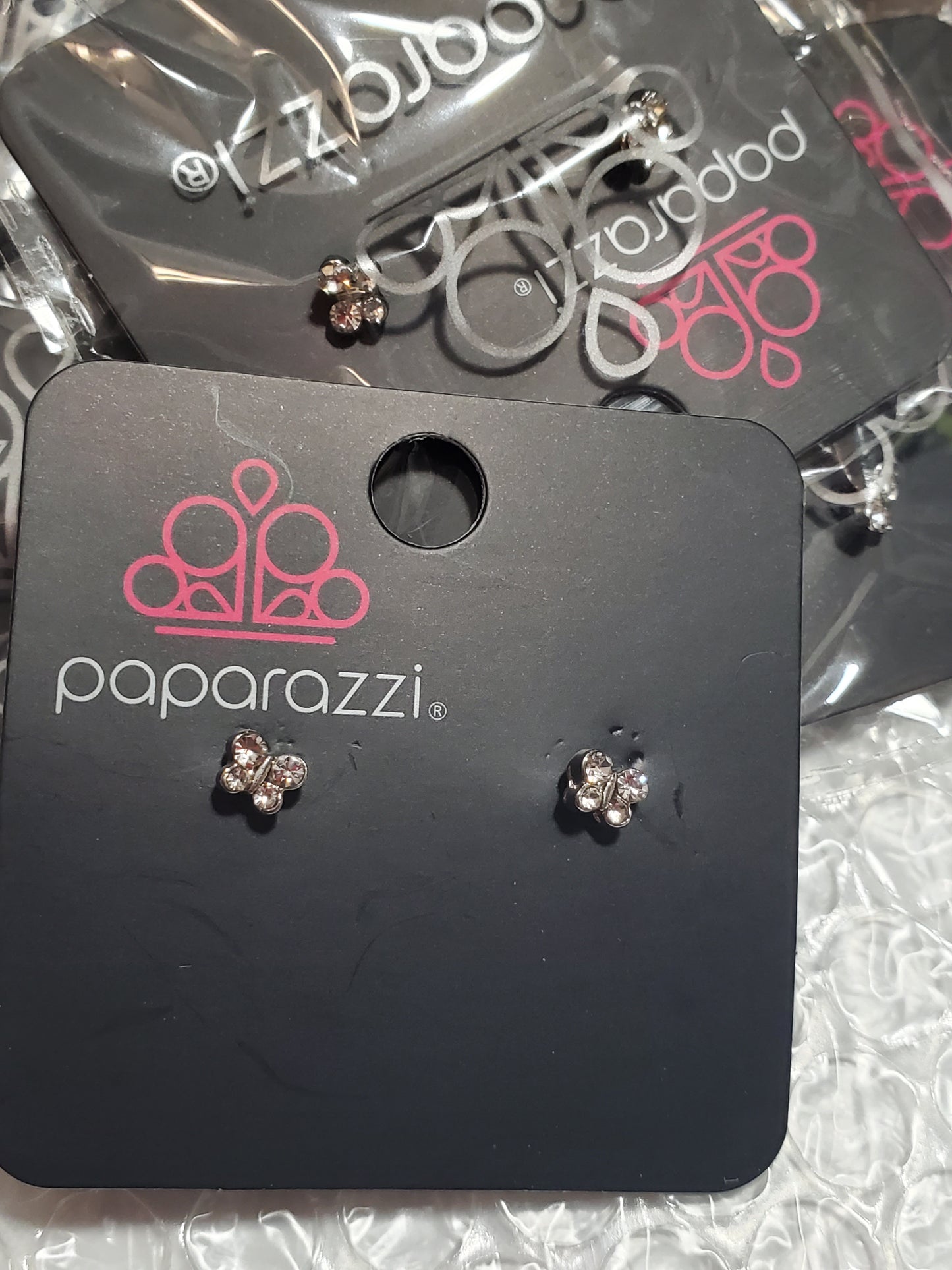 Starlet Shimmer - White Butterfly Encrusted Earrings SS#145 Lil Divas & Women