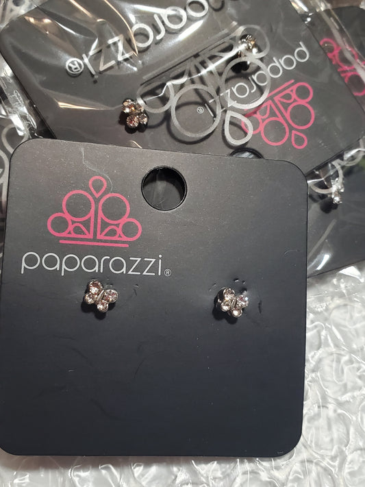 Starlet Shimmer - White Butterfly Encrusted Earrings SS#145 Lil Divas & Women