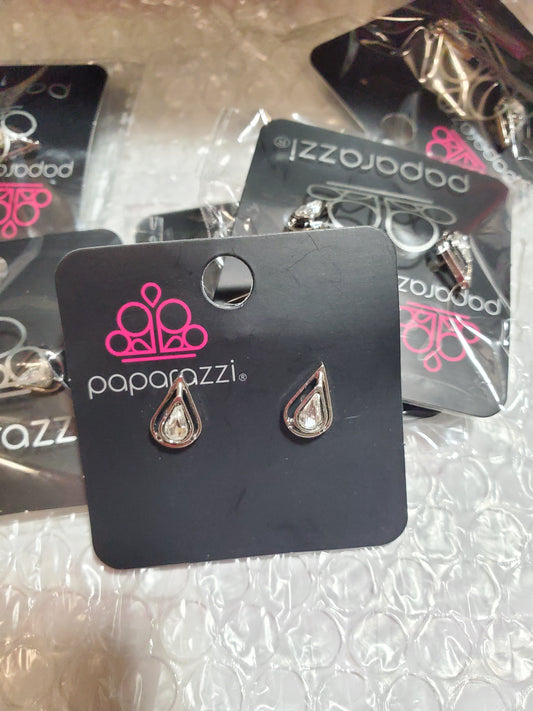 Starlet Shimmer - White Teardrop Gem Earrings SS#159 Lil Divas Or Women