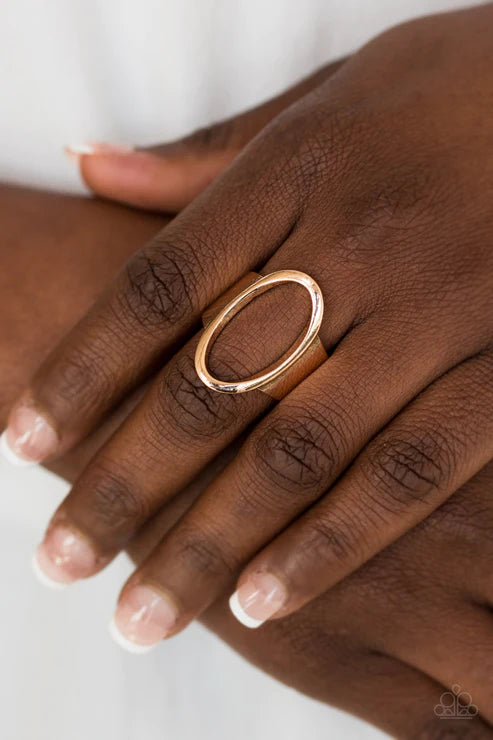A One-Up - Gold Airy Oval Skin to Peek Ring R#1856