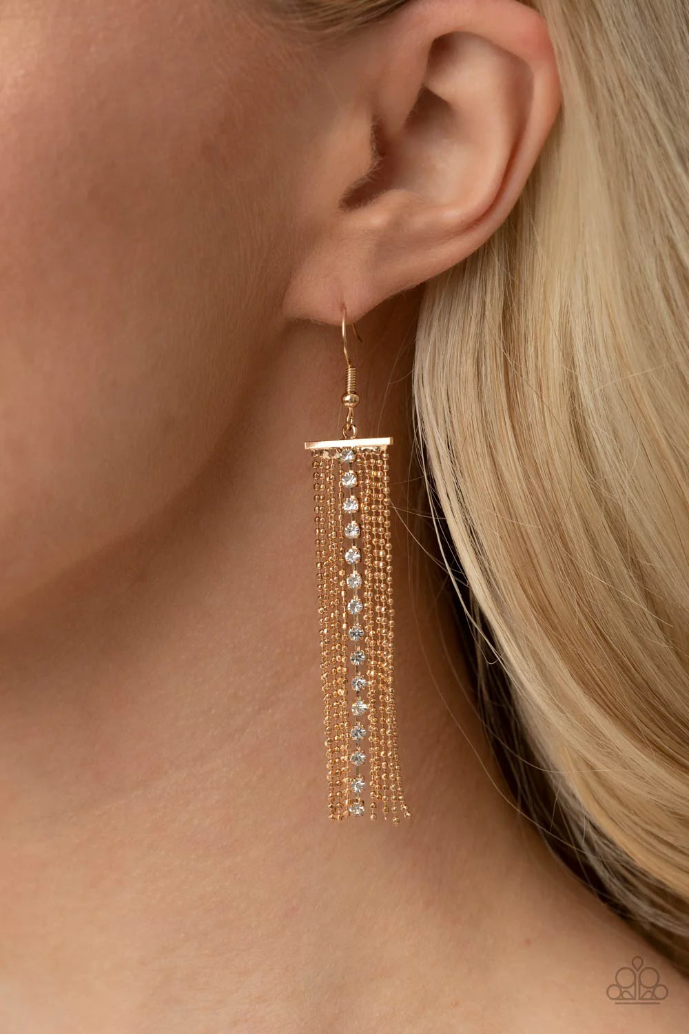 Another Day, Another DRAMA - Gold Ball Chain Tassel Earrings E#138