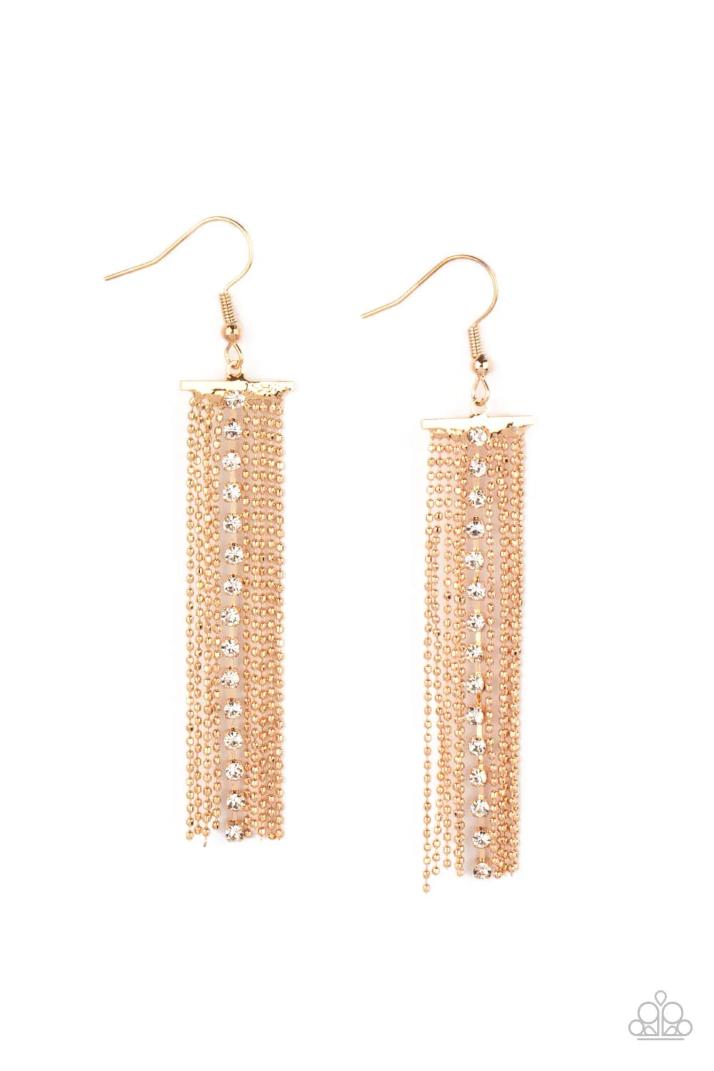 Another Day, Another DRAMA - Gold Ball Chain Tassel Earrings E#138