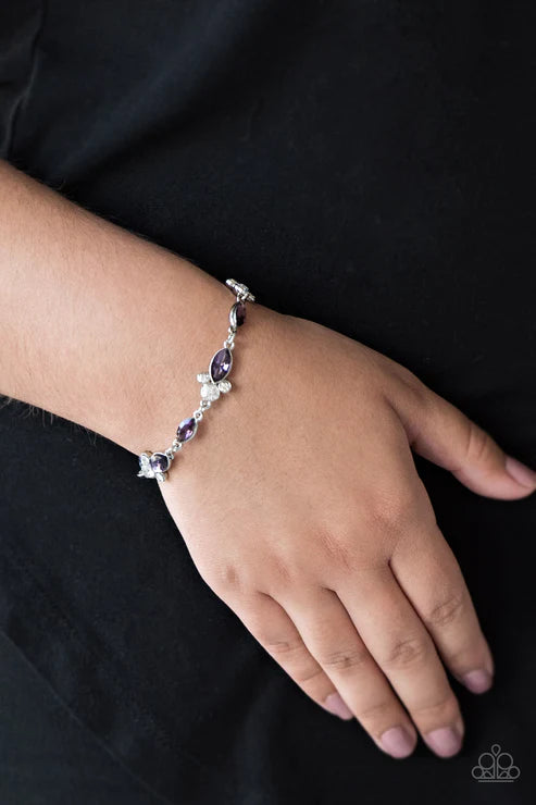 At Any Cost - Purple Trio Marquise-Cut Encrusted Bracelet B#1907