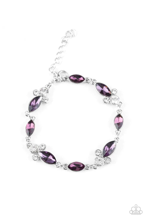 At Any Cost - Purple Trio Marquise-Cut Encrusted Bracelet B#1907