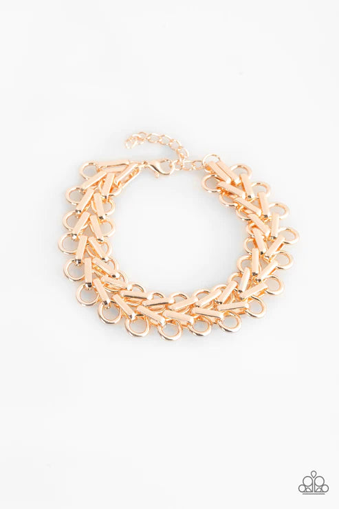 Atlanta Attitude - Rose Gold Frame Link Industrial Bracelet B#1713