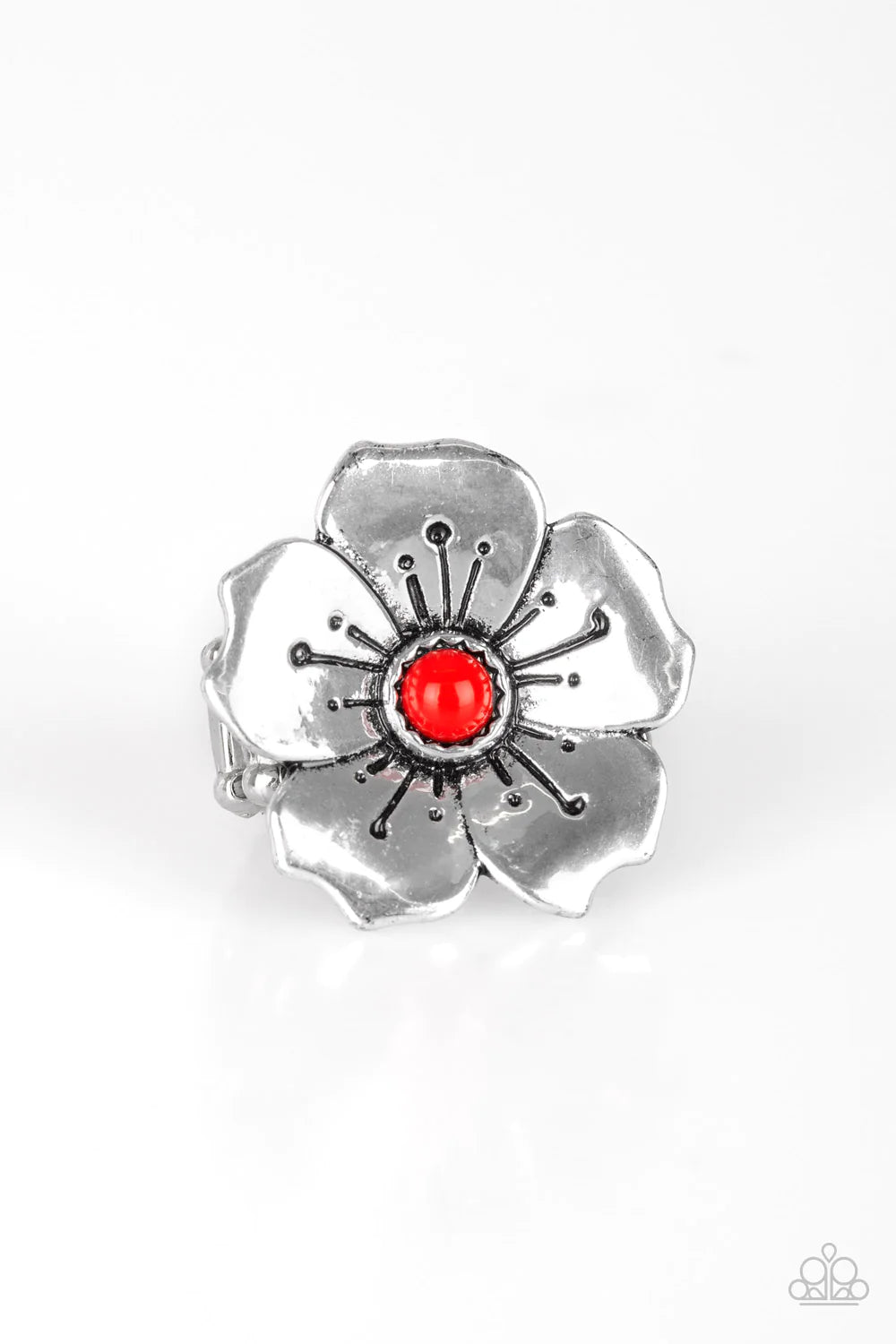 Boho Blossom - Red 3D Flower Bloom Ring R#1038