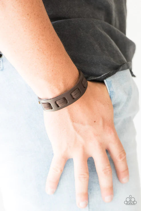 Bring Out The WEST In You - Brown Leather Suede Lace Urban Bracelet B#2123