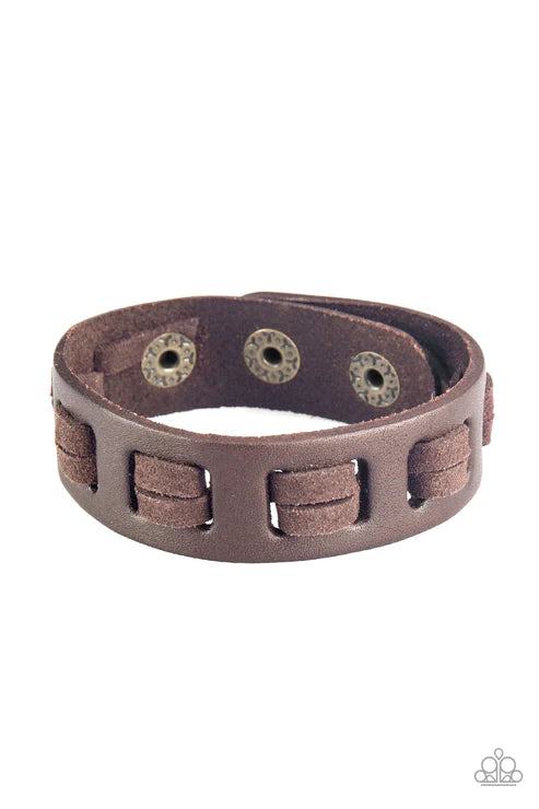 Bring Out The WEST In You - Brown Leather Suede Lace Urban Bracelet B#2123