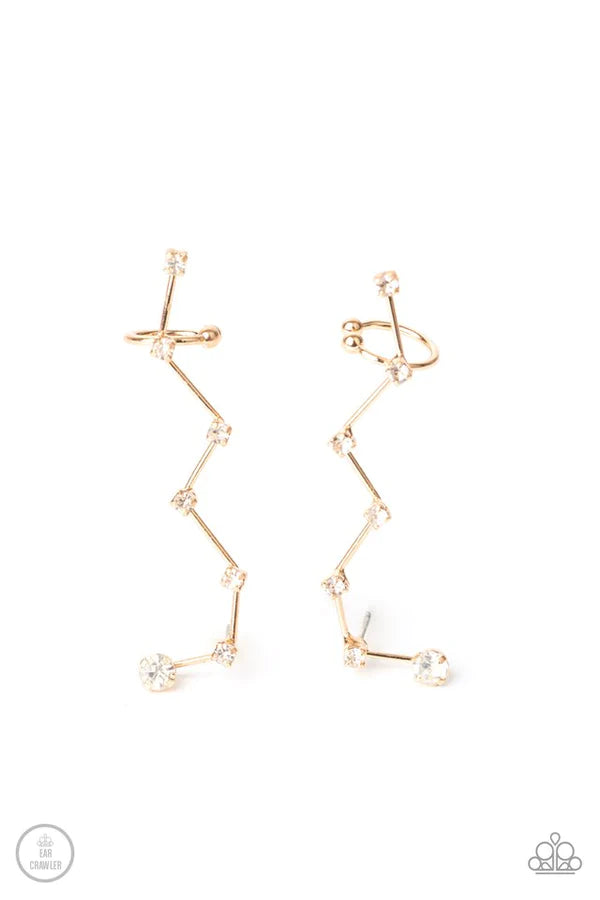 CONSTELLATION Prize - Oversized Gold ZigZagging Earhugger Cuff Earrings E#1501