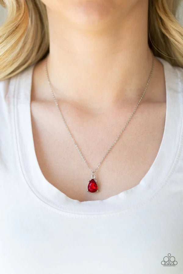 Classy Classicist - Red Regal Teardrop Cut Necklace N#209
