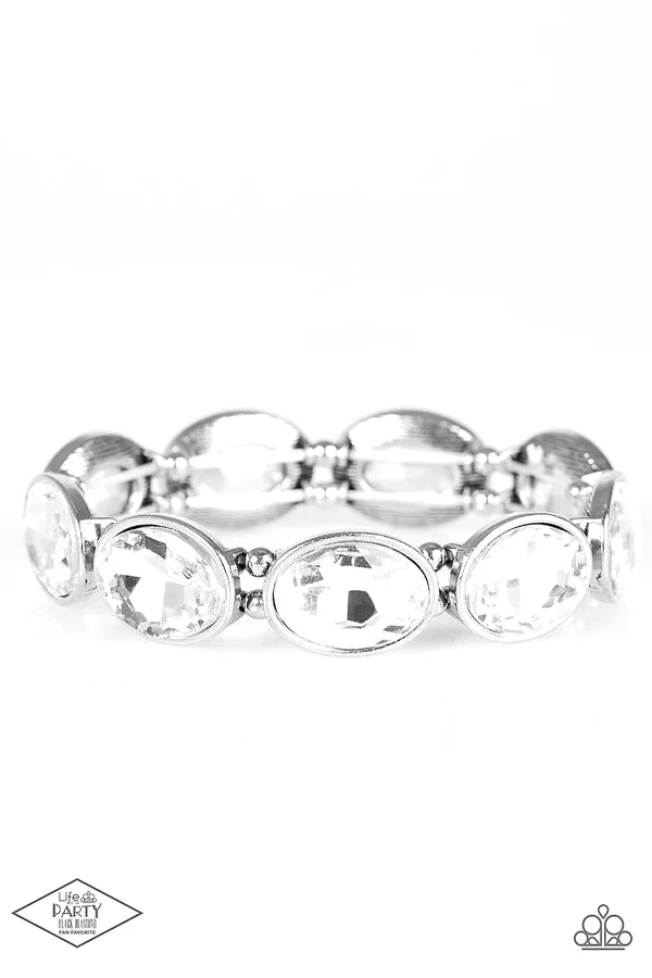 DIVA In Disguise - Oversized White Oval Bracelet B#768