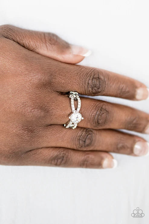 Ever Elegant - White Duo Encrusted Ring R#1648
