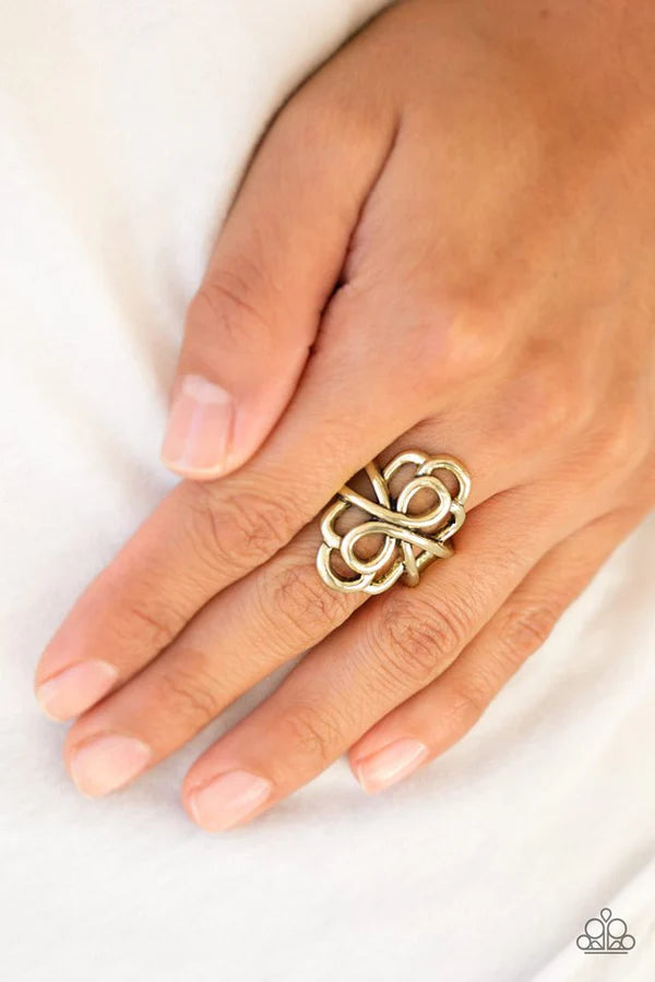 Ever Entwined - Oversized Brass Filigree Loops Ring R#1054