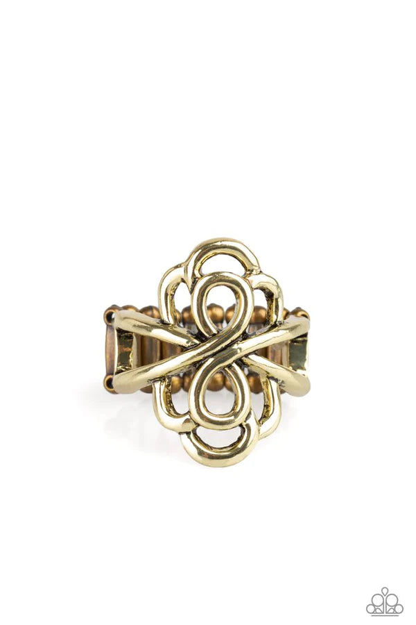 Ever Entwined - Oversized Brass Filigree Loops Ring R#1054