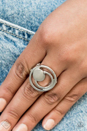 Edgy Eclipse - Silver Airy Eclipse Disc Hoop Ring R#752