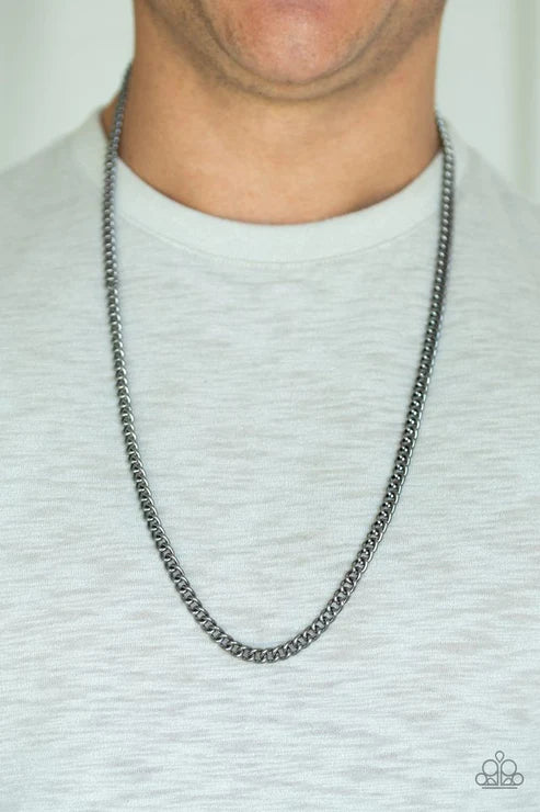 First Rule Of Fight Club - Oversized Black Antiqued Cable Chain Link Urban Necklace N#2119