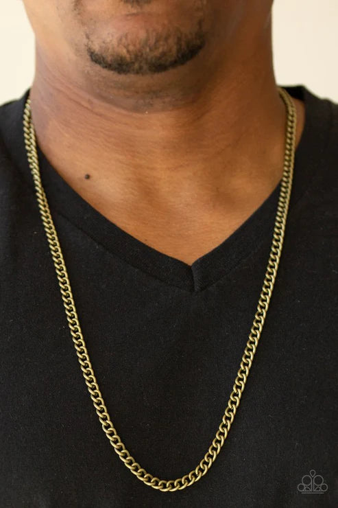 First Rule Of Fight Club - Oversized Brass Antiqued Cable Chain Link Urban Necklace N#2029