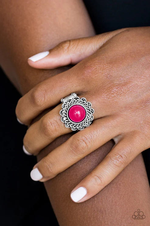Garden Stroll - Pink Swirl Floral Ring R#1843