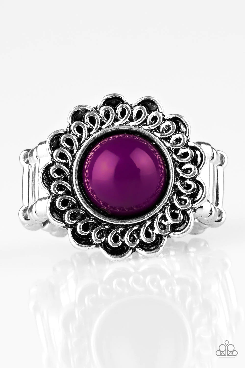Garden Stroll - Purple Swirl Floral Ring R#1513