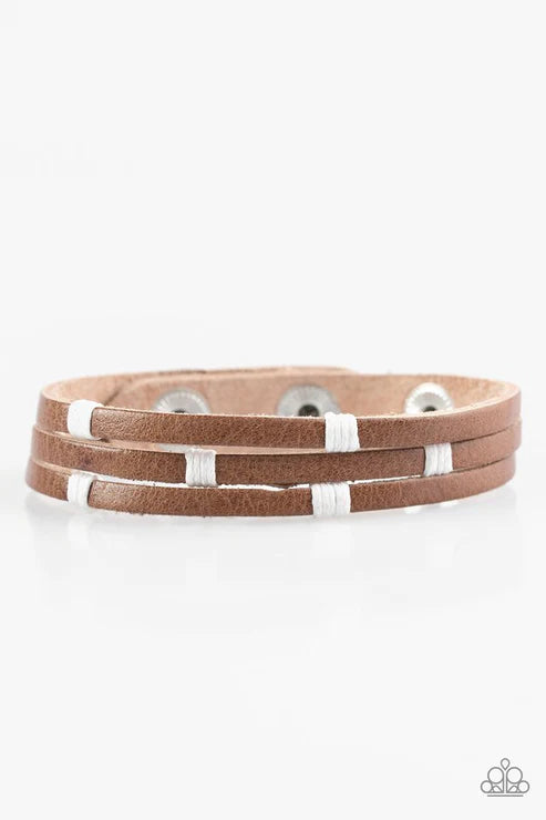Get Lost In Nature - White Leather Bracelet B#1662