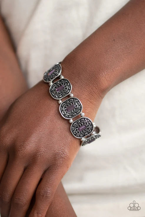 Hidden Fortune - Purple Emerald-cut Bracelet B#1903