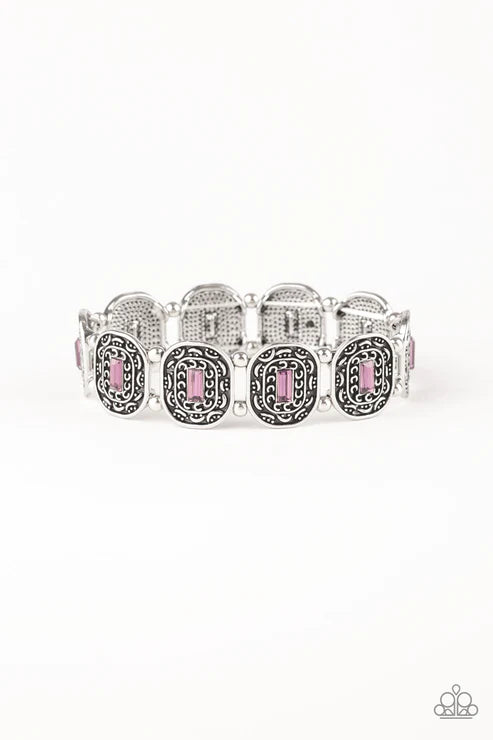 Hidden Fortune - Purple Emerald-cut Bracelet B#1903