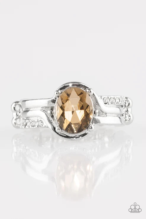 Home Is Where The CASTLE Is - Golden Brown Encrusted Regal Ring R#1520