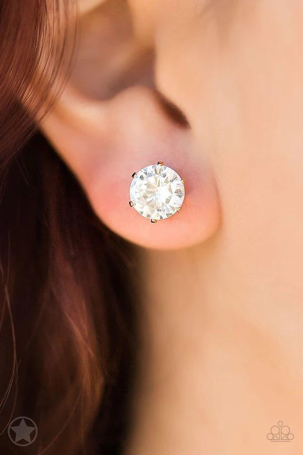 Just In TIMELESS - Oversized Gold Nestled Gem Earrings E#1313