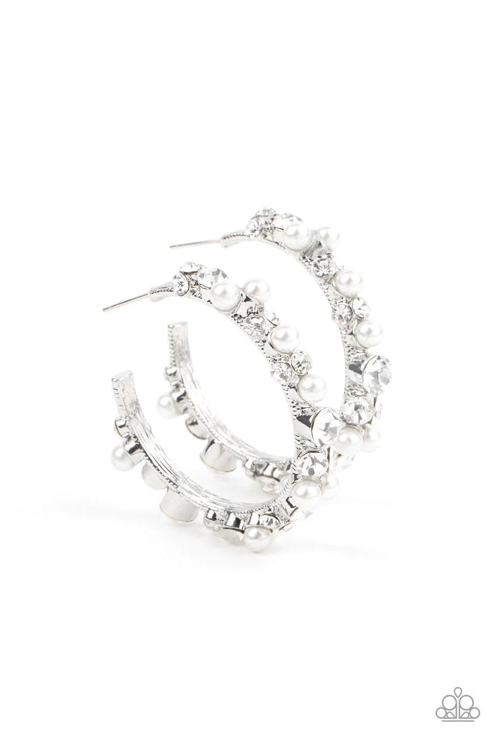 Let There Be SOCIALITE - Oversized Bubbly White Pearl Hoop Earrings E#052