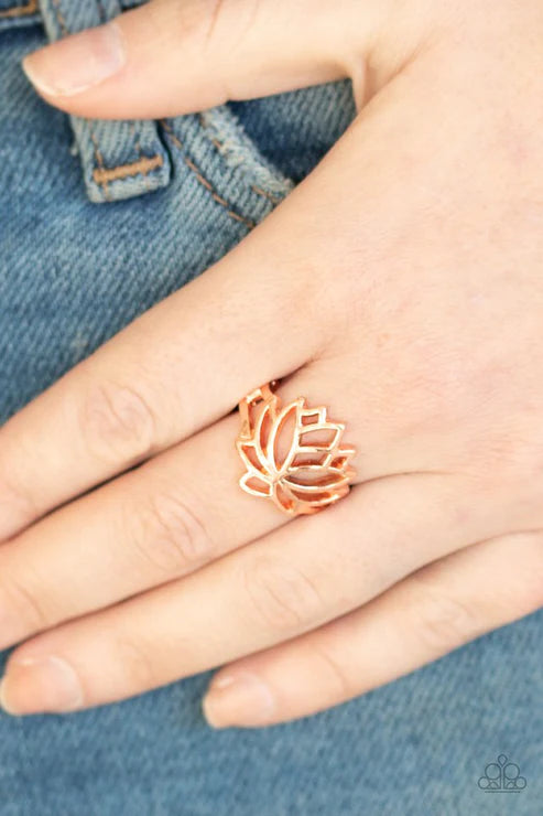 Lotus Lover - Copper Blooming Lotus Ring R#1961