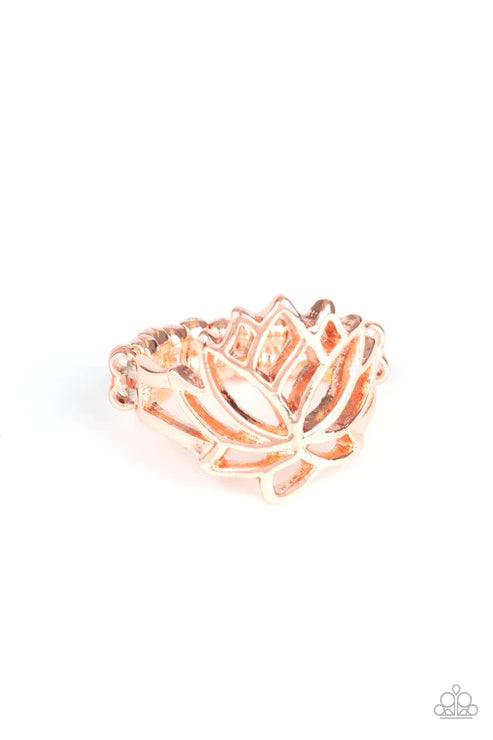 Lotus Lover - Copper Blooming Lotus Ring R#1961