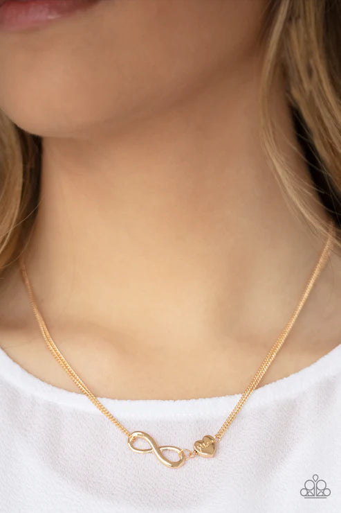 2-Piece Gold 3D Infinity/Heart Mom Stamped Link Set SET#2497