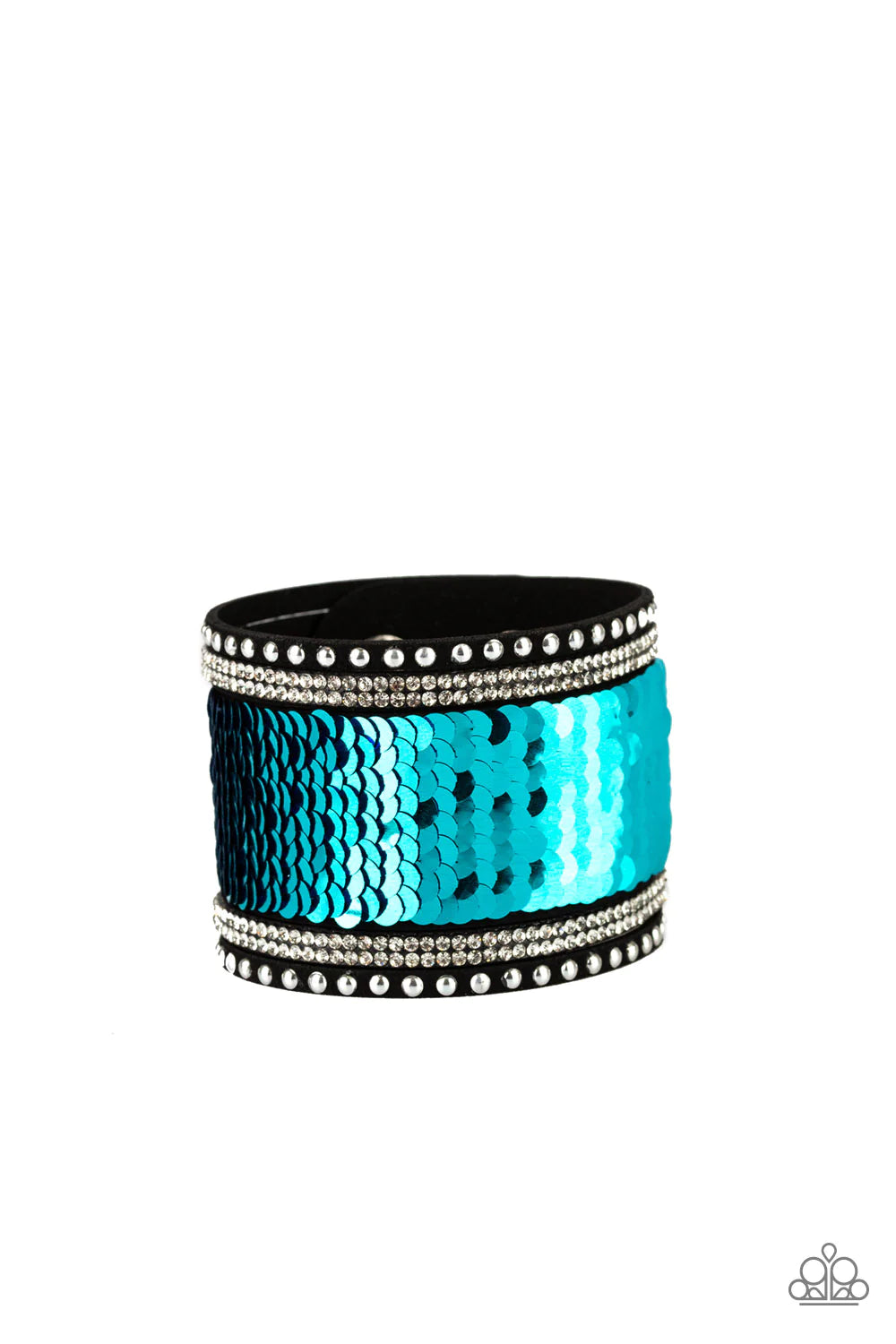 MERMAIDS Have More Fun - Blue/Purple Mermaid Sprinkled Sequin Suede Bracelet B#853