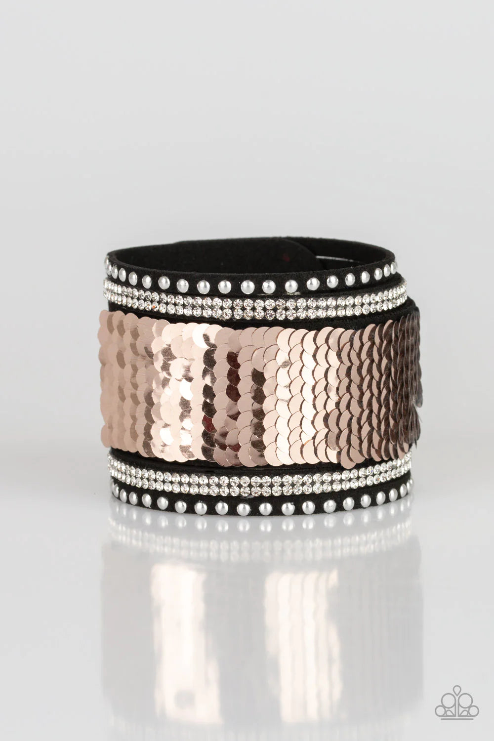 MERMAIDS Have More Fun - Gold/Silver Mermaid Sprinkled Sequin Suede Bracelet B#1071