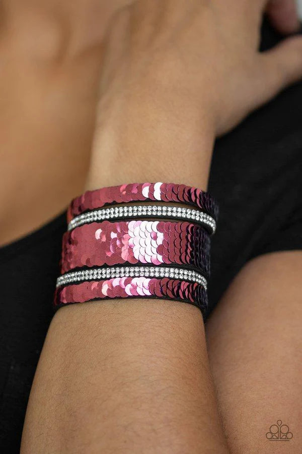 MERMAID Service - Pink/Blue Suede Bracelet B#1074