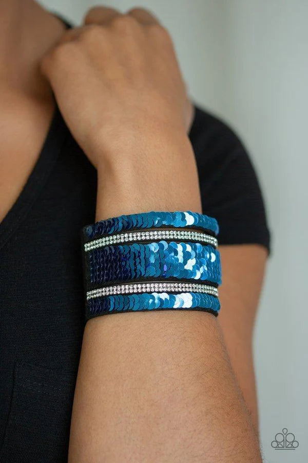 MERMAID Service - Pink/Blue Suede Bracelet B#1074