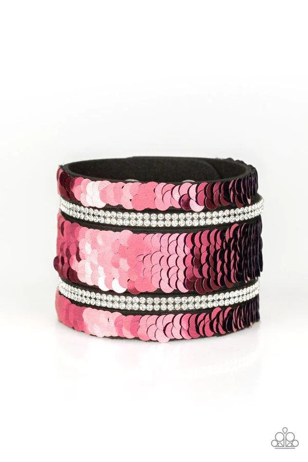 MERMAID Service - Pink/Blue Suede Bracelet B#1074