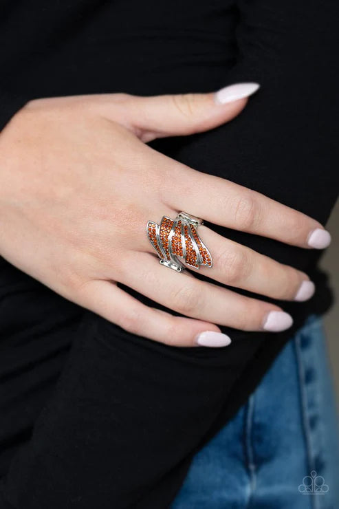 Majestically Monte Carlo - Brown Topaz Encrusted Majestic Fan Ring R#1781