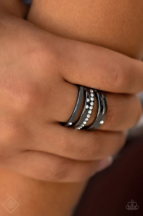Make A SHEEN - Black Sporadically Encrusted Ring R#1764